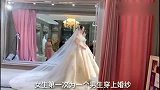 婚纱女生穿上婚纱看到男生后哭了，大概这就是爱情！