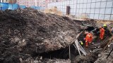 吉林白城一管道施工工地发生坍塌 一名工人被埋压