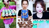 美女直播吃酒坛糖，看着真过瘾，是我向往的生活
