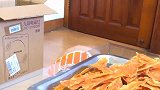 泰迪偷吃肉干，躲躲藏藏的，太有心机了
