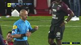 下半场补时第1分钟梅斯球员J·博耶黄牌