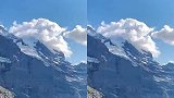 瑞士阿尔卑斯山上的美景，少女峰高耸入云，雪山草地一眼望不到头