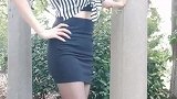 紧身包臀裙优雅美女小姐姐,展示出身材的时尚魅力