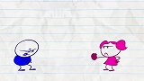 铅笔动画：铅笔人与美女PK石头剪刀布