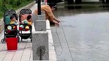 河边撒网的双胞胎宝妈，惊艳动作如行云流水
