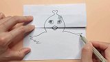 用一张纸手绘小鸡，当小鸡嘴巴张开后，你觉得小鸡在做什么