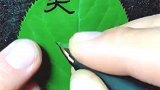 叶子上面写字你们见过吗依旧漂亮，很有创意啊