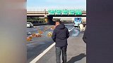 沪蓉高速多车发生碰撞！一货车侧翻食用油洒在路上，有客车乘客受伤已送医