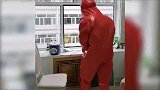 民居飞进一群蝙蝠，消防穿防护服抓