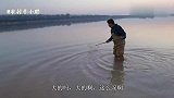 黄河超级大鱼露头，小伙拿抄网狂追！大甲鱼紧随其后，财运到位了