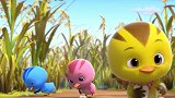 萌鸡小队：萌鸡们和小鸟，在稻草人叔叔身上玩耍，蹦来蹦去真开心