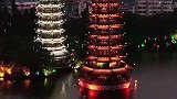 桂林“日月双塔”耗铜350吨，世界最高水中铜制佛塔