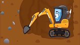 工程车之挖掘机警车寻找金矿