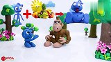 少儿亲子游戏：小猴子给外星小朋友打气，变成了大胖子！