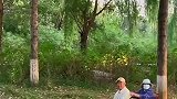 女子公园偶遇一对老夫妻，坐着电动轮椅来公园露营