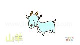 动物简笔画大全，画Q版山羊简笔画