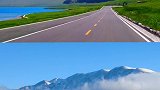 一个是夏天一个是冬天新疆赛里木湖