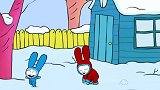 超人兔：加斯伯努力推雪橇，可就是一点都不动