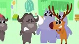 蜡笔精灵儿童歌曲，幼儿歌谣，大灰牛和小鹿决斗，谁会赢呢