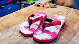 小伙手工制作出一款漂亮的拖鞋，成品真不错！