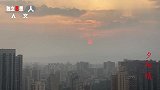 雷雨过后，一抹晚霞，将夕阳染红了血
