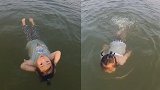 2岁女童10分钟横渡200米宽沾天湖 网友：上辈子是条鱼吧