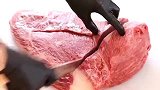 这是日本最贵的神户牛肉，学徒直接不敢切。