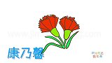 植物简笔画大全，画两朵康乃馨简笔画