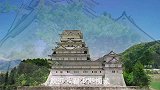 航拍日本胜山城博物馆大楼