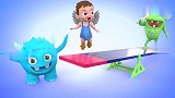 小天使和青蛙玩益智游戏 学习数字和颜色 趣味动画英语启蒙