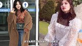 泫雅的私服太好看了吧！粉色扎染毛衣配肉色打底裤，穿出高级感