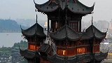 航拍杭州吴山城隍阁灵隐山