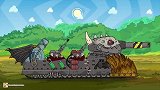 坦克世界动画：恶魔坦克大战灰色坦克