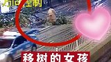 湖南永州：高三女生寒夜将挡在路中央的大树移到路旁