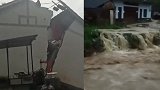 暴雨侵袭云南昭通：山洪倾泻而下，临水房屋裂成两半坠河