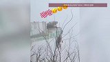 又菜又爱玩！男子玩“窝囊版蹦极”，一步下去又好像没下去，教练强行扒拉一推，现场一片“哈哈哈”