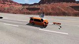 BeamNG：各种小轿车开足马力撞车实验，画面够酸爽