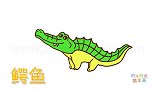 动物简笔画大全，画卡通鳄鱼简笔画