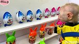 小猴子比比疯狂吃零食，几乎搬空整个超市
