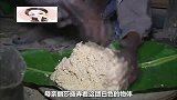 老外非洲母亲用香蕉树叶做成煎饼，来缓解一家人饥饿的痛苦