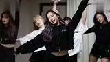 日韩人气女团izone清新装扮舞蹈，黑白造型简洁动作整齐一致