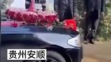 两婚车相遇交换捧花送祝福，也是很有缘分了祝福两对新人