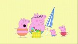 小猪佩奇：猪爸下海游泳，却不忘记佩奇，居然放在自己的肚子上！