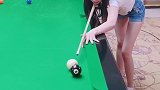 台球三级课程，高杆多库走位燃烧吧 玥玥