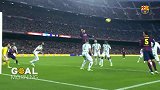皮克上演空中接力 头球精准命中门将毫无办法