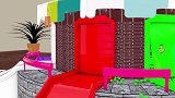 启蒙教育 3D动画彩色蒙古包里超级跑车 学习颜色