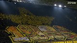 震撼！威斯特法伦球场亮巨幅TIFO 黄黑之星助威生死战