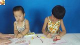 亲子互动蔬菜涂色，左手小妹乱涂鸦！