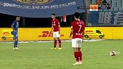 建业弧顶绝佳位置任意球 巴索戈重炮轰门擦柱而出