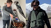 胡歌低调现身做公益，顶长发满脸胡渣吃苹果，完全不顾偶像包袱